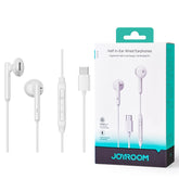 JOYROOM-EC05 TYPE-C Series Half In-Ear Wired Earphones-White